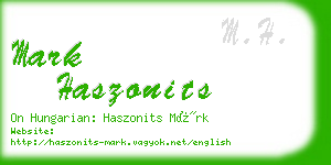 mark haszonits business card
